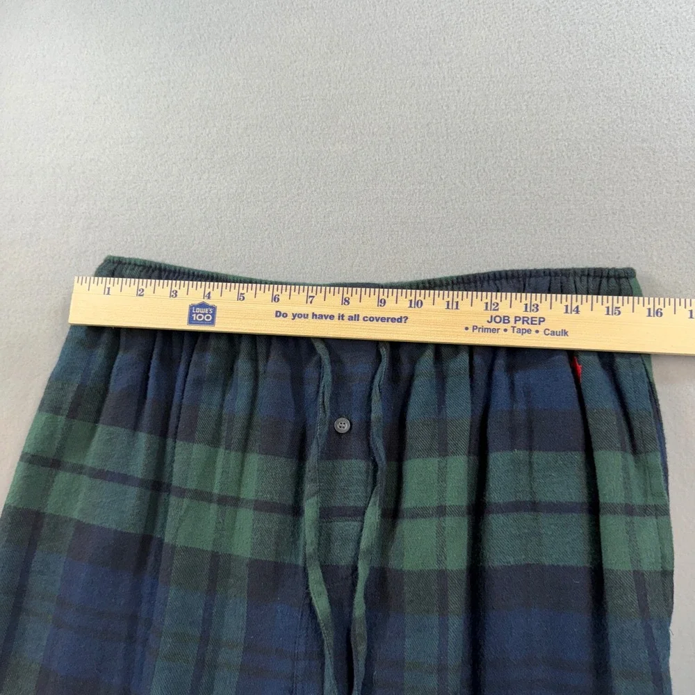 Polo Ralph Lauren Mens Plaid Flannel Pajama Pants Green Navy Medium Lounge Sleep